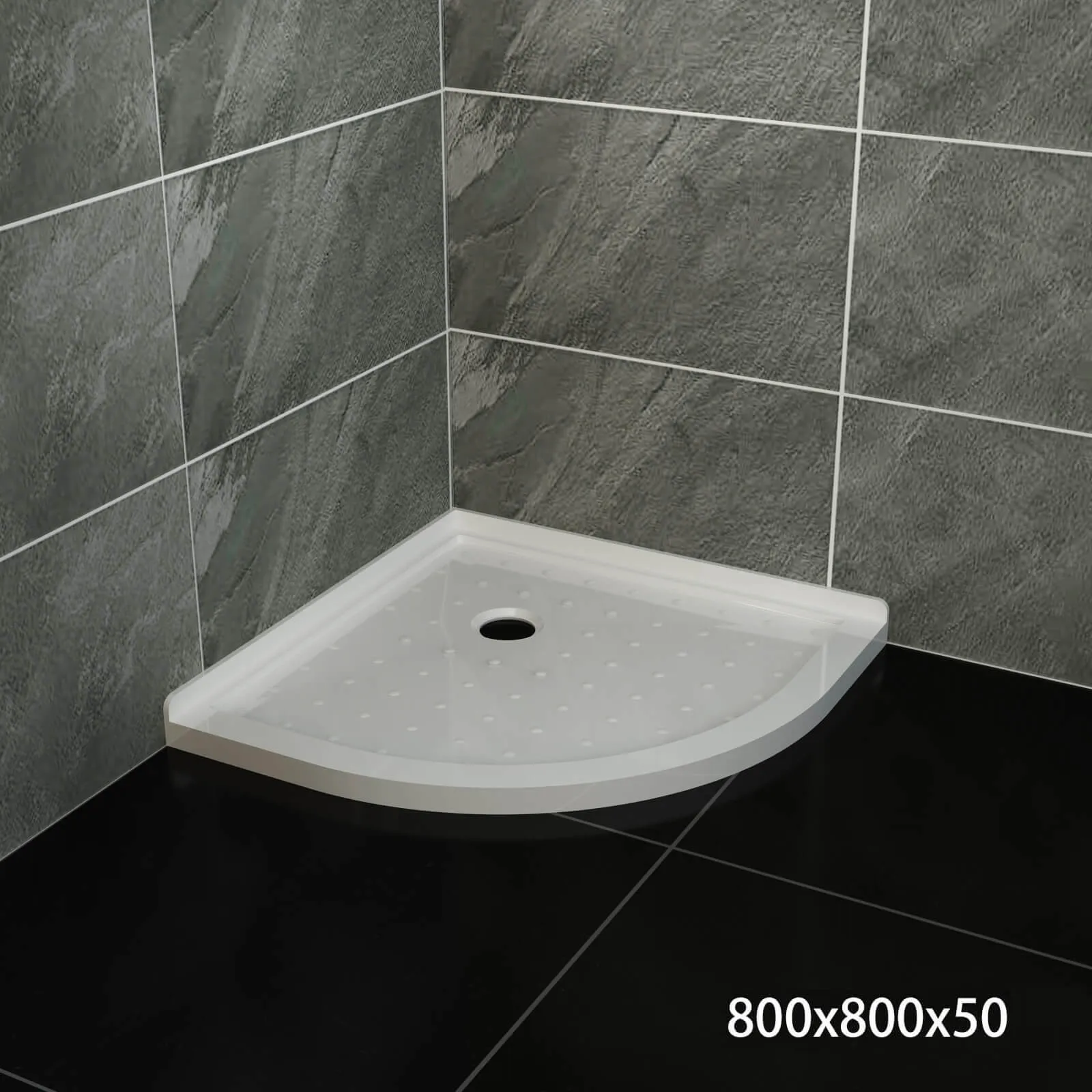 800x800mm Extra Strong Acrylic Fiberglass Curved Shower Base