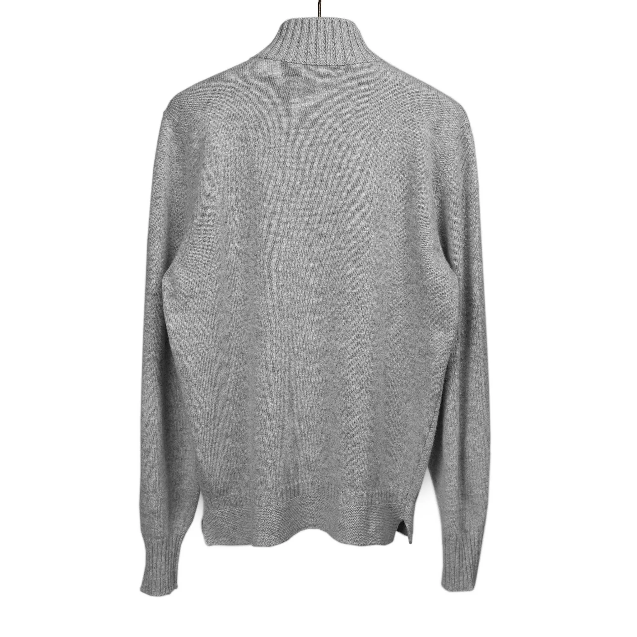 Aalbano convertible mock neck sweater in grey wool