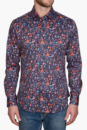 Abelard | Primavera Print Knit Slim Fit Casual Shirt