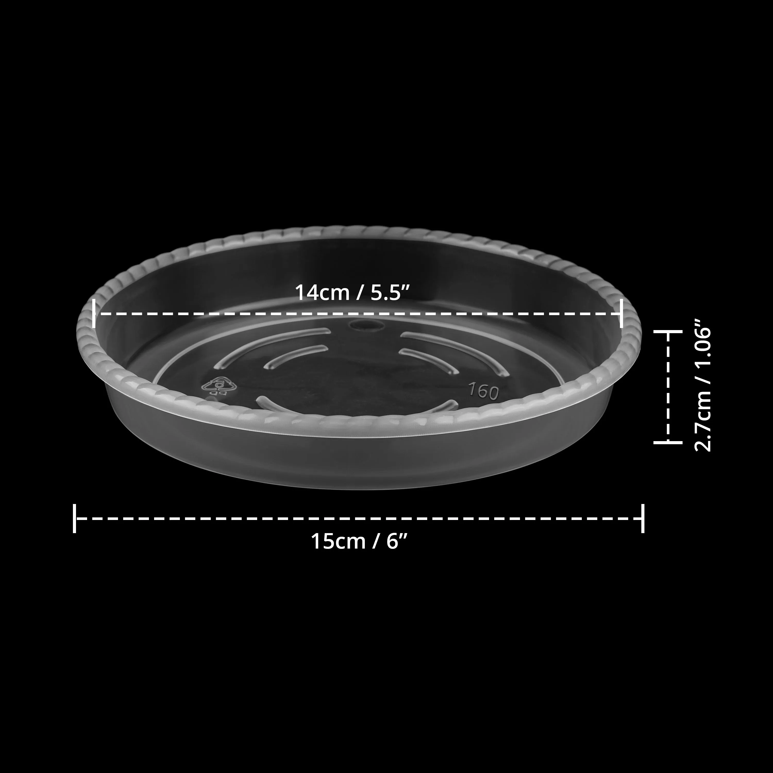 ABOUT SPACE Plant Pot Trays (16 Pack) Clear Reusable Plastic Plant Saucer Base Plates - Flower Pot Drip Tray for Indoor Outdoor Garden Orchids 5.5" 6" 7" 8" (4 Pcs Each Size)