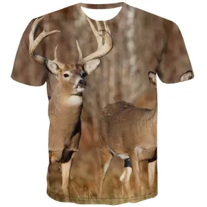 Animal T shirts Men Deer Tshirt Printed Forest T-shirts 3d Harajuku Shirt Print