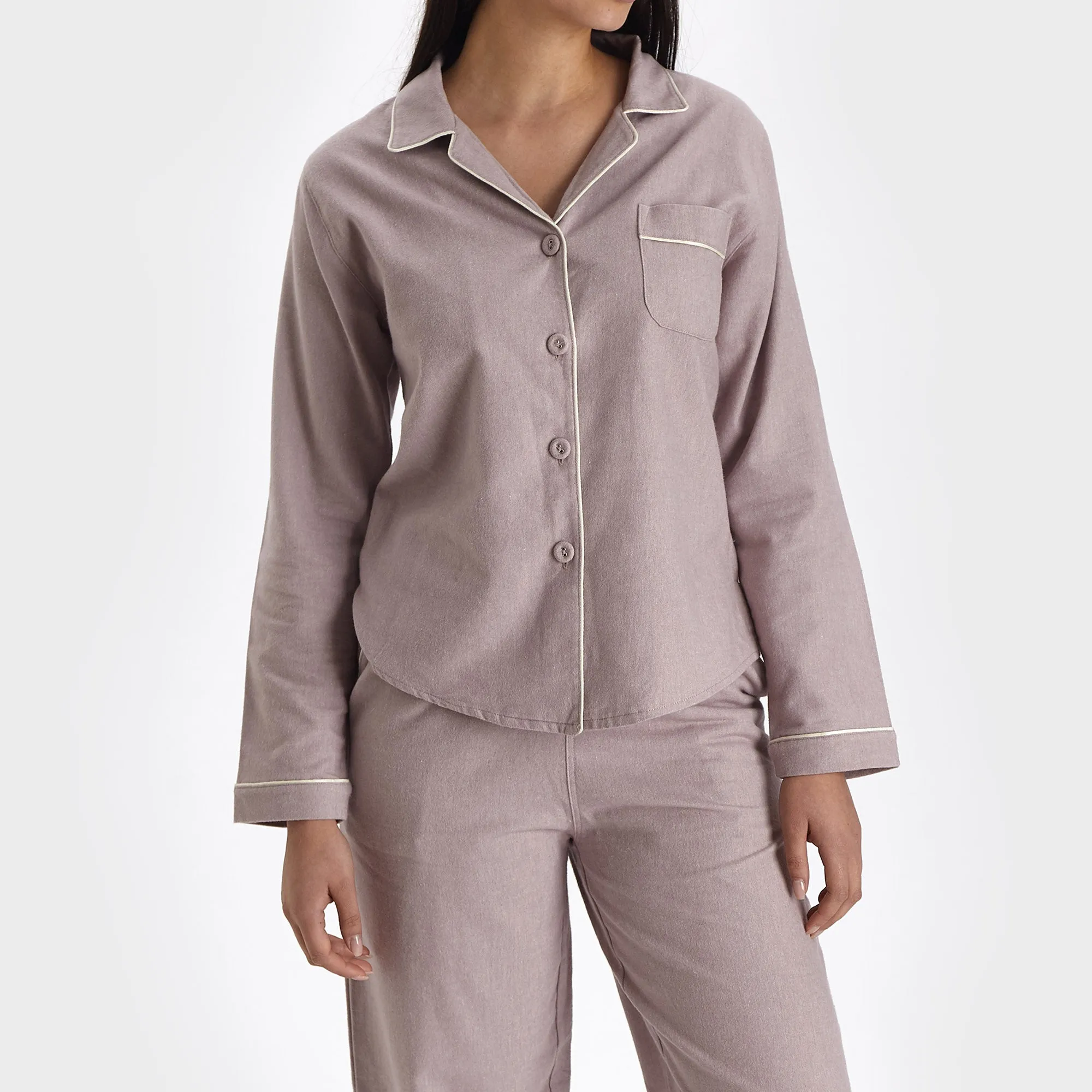 Arove Pyjama Shirt [Light mauve/Natural white]