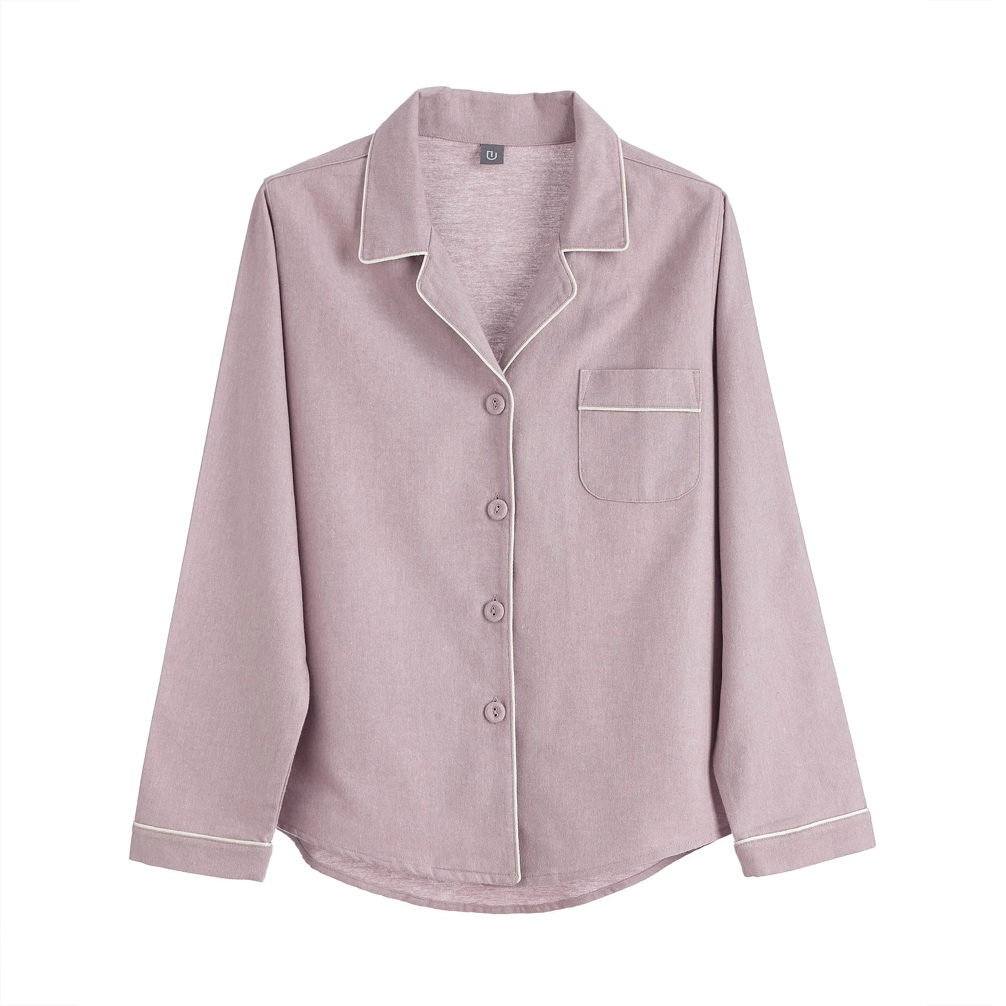 Arove Pyjama Shirt [Light mauve/Natural white]