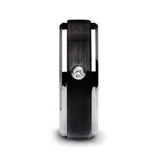 Black Ceramic Diamond Band with Polished Beveled Step Edges & Raised Brush Center