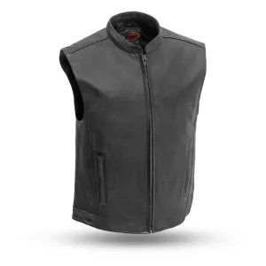 Black Leather Club House Vest