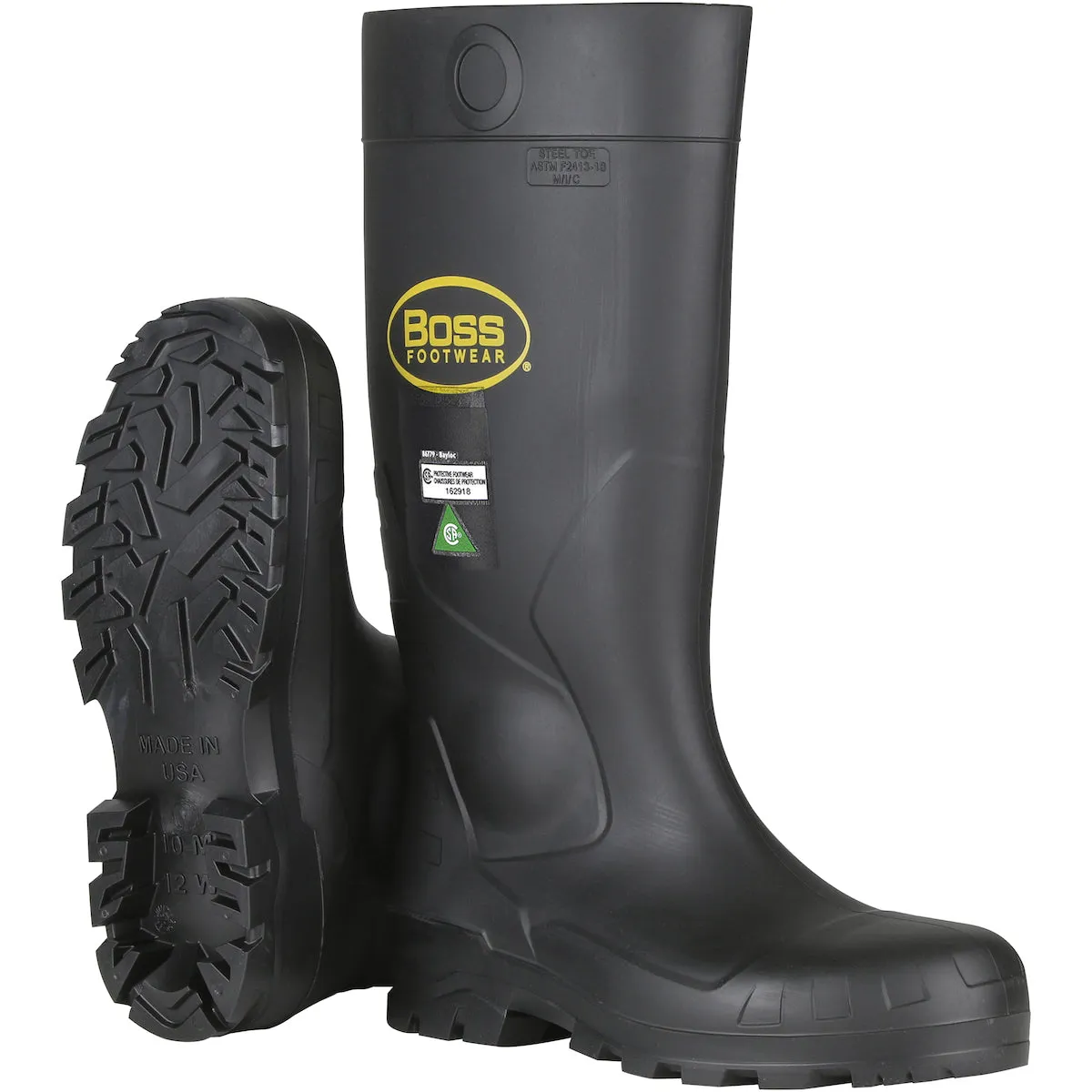 Boots - PIP Boss® 16" PVC Full Safety Steel Toe and Midsole Boot, PC383820