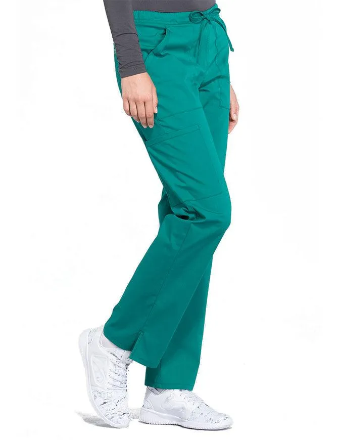 Cherokee Workwear Professionals Women's Drawstring Mid Rise Straight Leg Pant