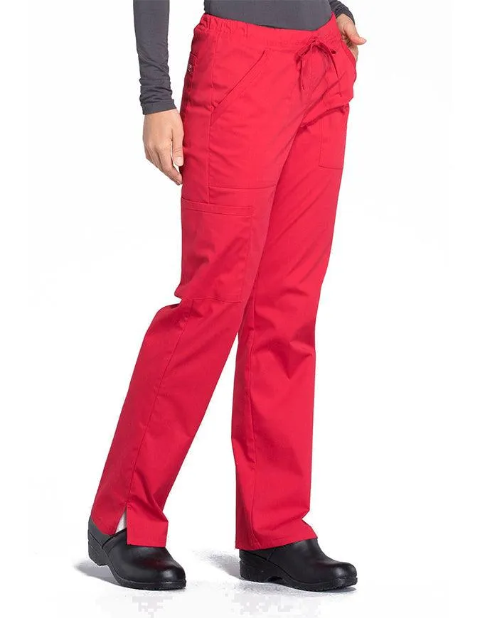 Cherokee Workwear Professionals Women's Drawstring Mid Rise Straight Leg Pant