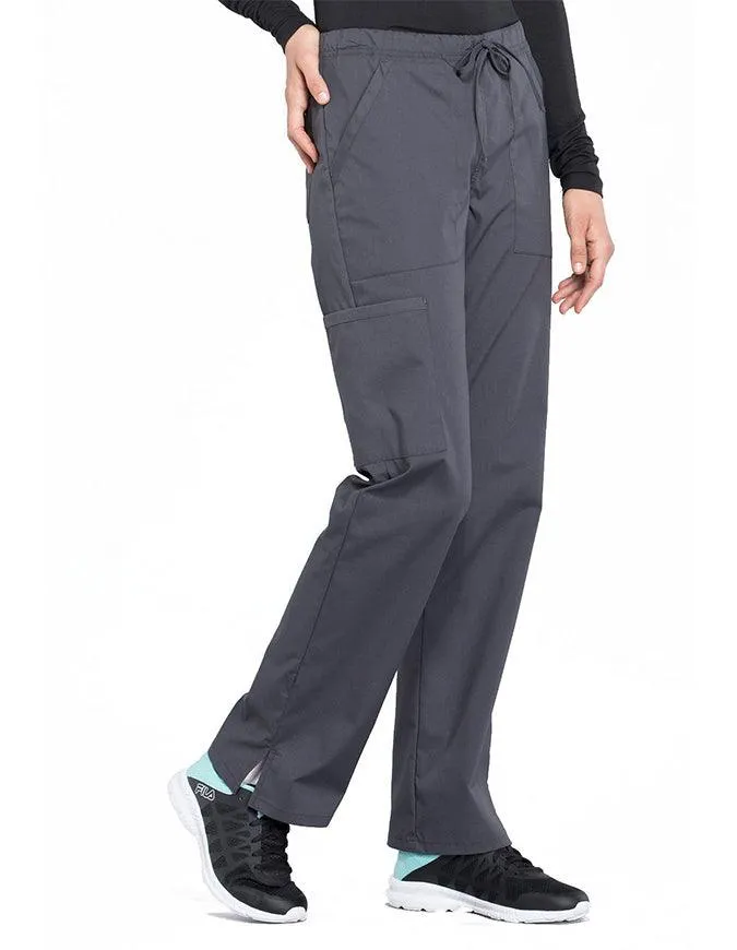 Cherokee Workwear Professionals Women's Drawstring Mid Rise Straight Leg Pant