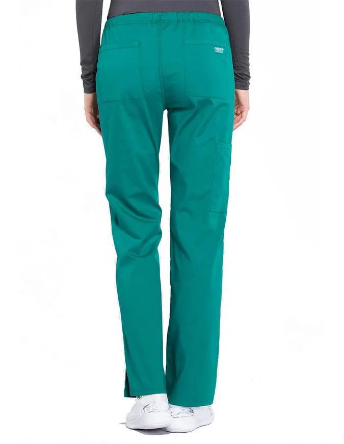 Cherokee Workwear Professionals Women's Drawstring Mid Rise Straight Leg Pant