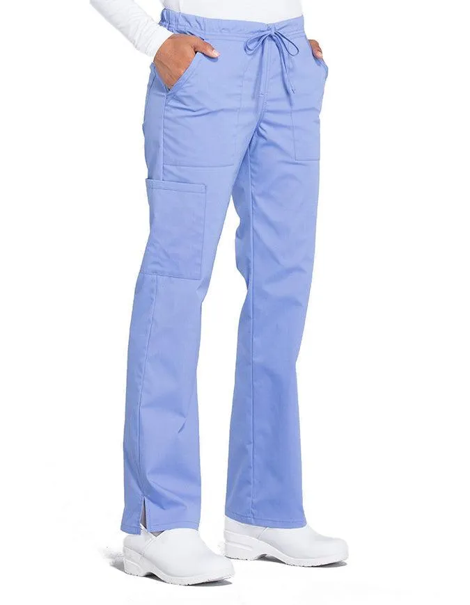 Cherokee Workwear Professionals Women's Drawstring Mid Rise Straight Leg Pant