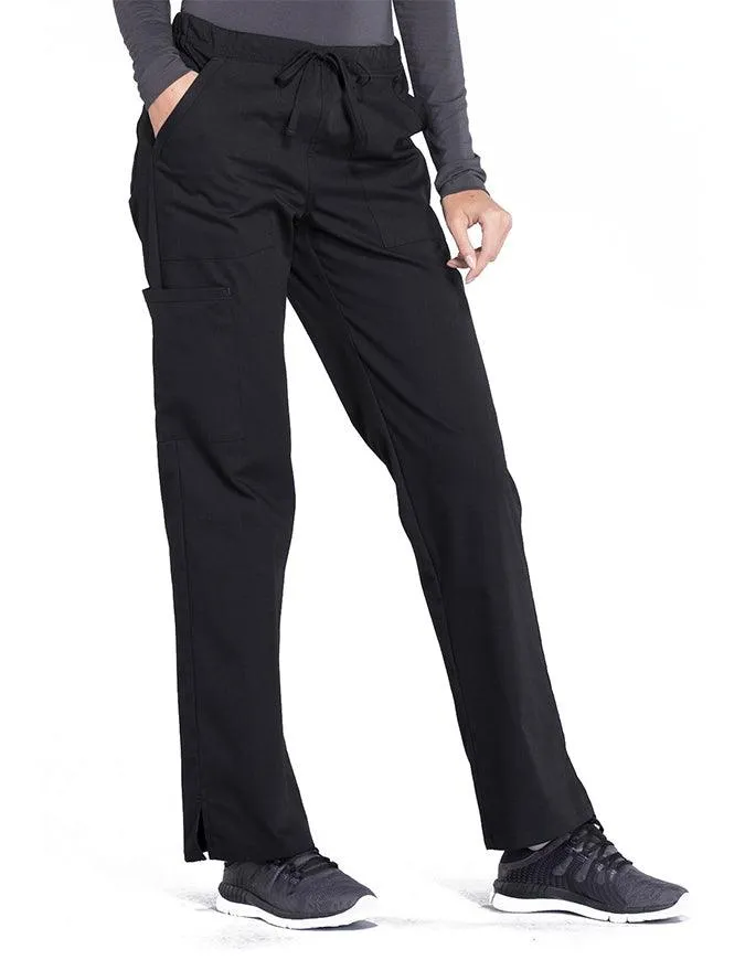 Cherokee Workwear Professionals Women's Drawstring Mid Rise Straight Leg Pant