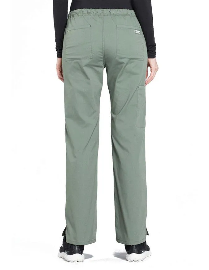 Cherokee Workwear Professionals Women's Drawstring Mid Rise Straight Leg Pant