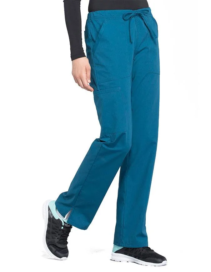 Cherokee Workwear Professionals Women's Drawstring Mid Rise Straight Leg Pant