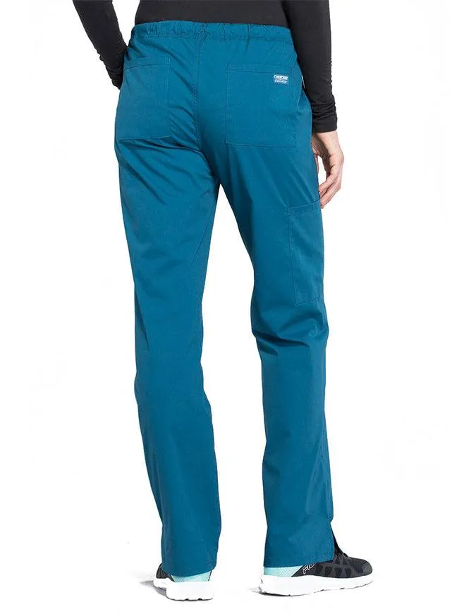 Cherokee Workwear Professionals Women's Drawstring Mid Rise Straight Leg Pant