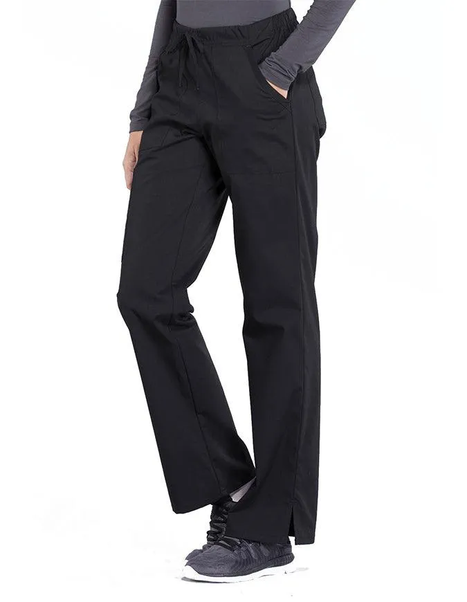 Cherokee Workwear Professionals Women's Drawstring Mid Rise Straight Leg Pant