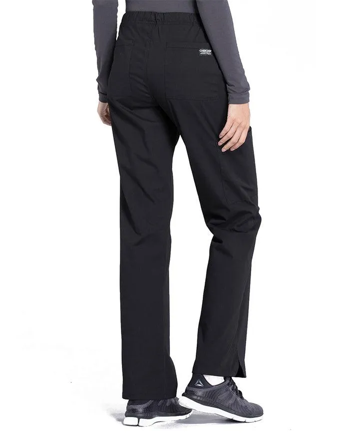 Cherokee Workwear Professionals Women's Drawstring Mid Rise Straight Leg Pant