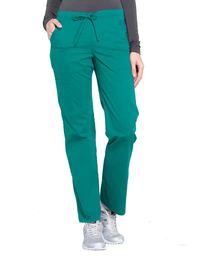 Cherokee Workwear Professionals Women's Drawstring Mid Rise Straight Leg Pant