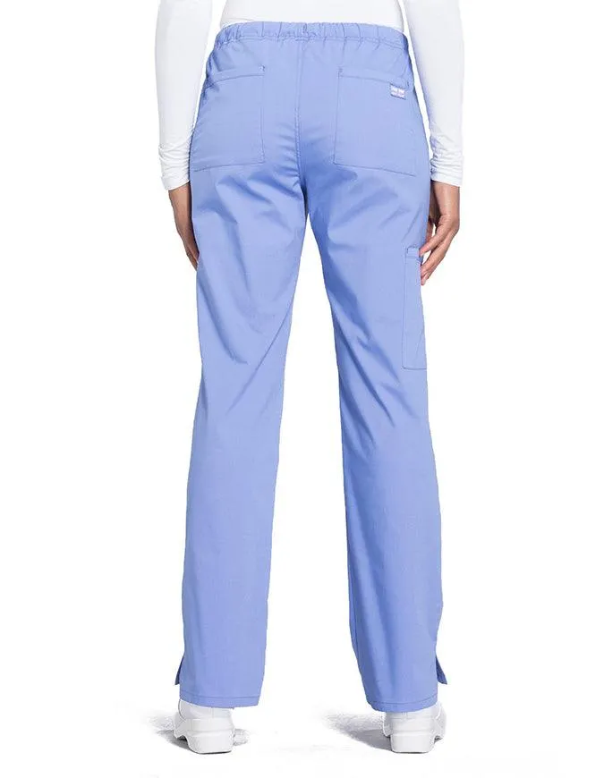 Cherokee Workwear Professionals Women's Drawstring Mid Rise Straight Leg Pant