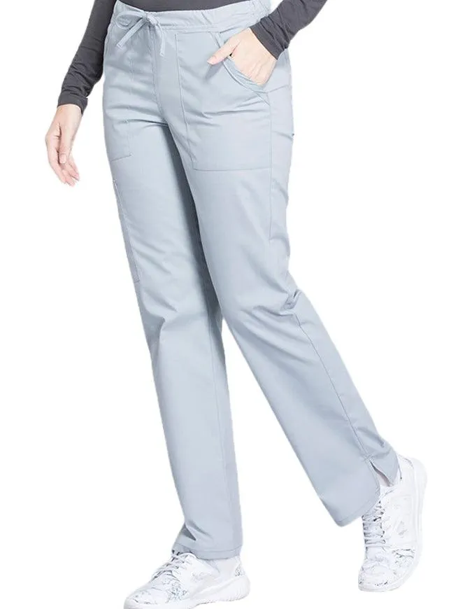 Cherokee Workwear Professionals Women's Drawstring Mid Rise Straight Leg Pant