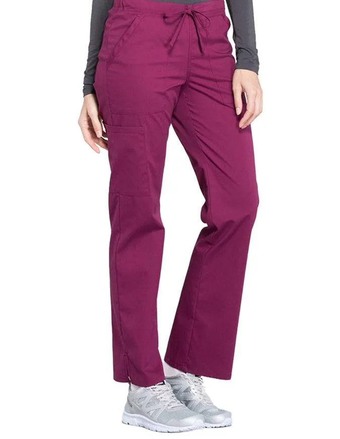 Cherokee Workwear Professionals Women's Drawstring Mid Rise Straight Leg Pant