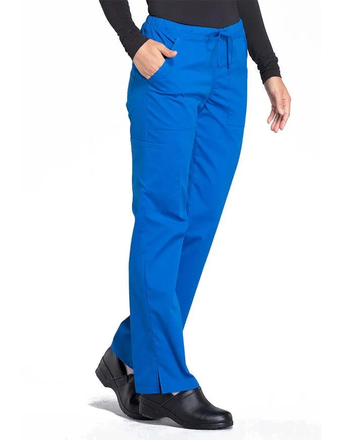 Cherokee Workwear Professionals Women's Drawstring Mid Rise Straight Leg Pant