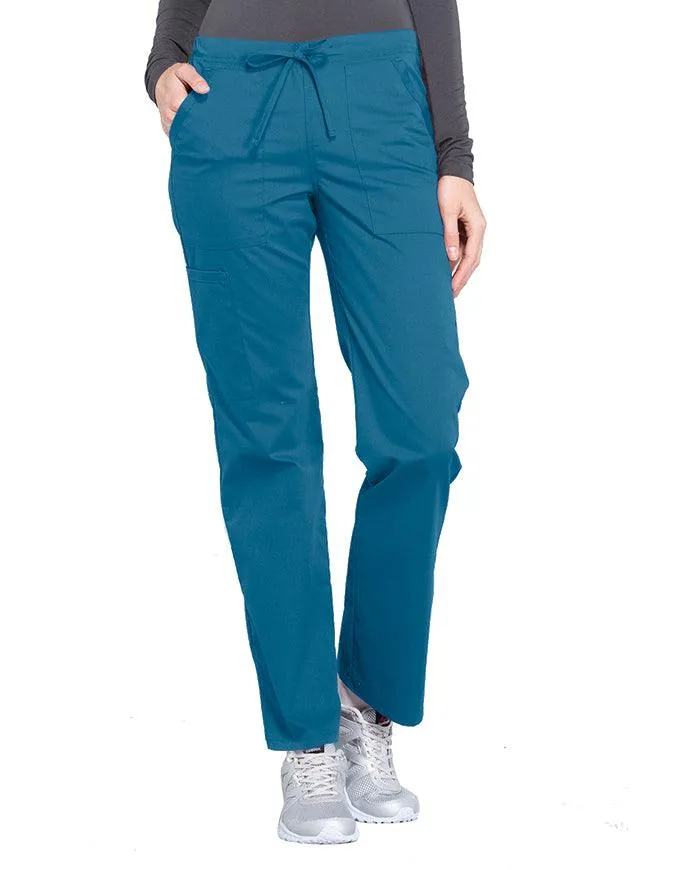 Cherokee Workwear Professionals Women's Drawstring Mid Rise Straight Leg Pant