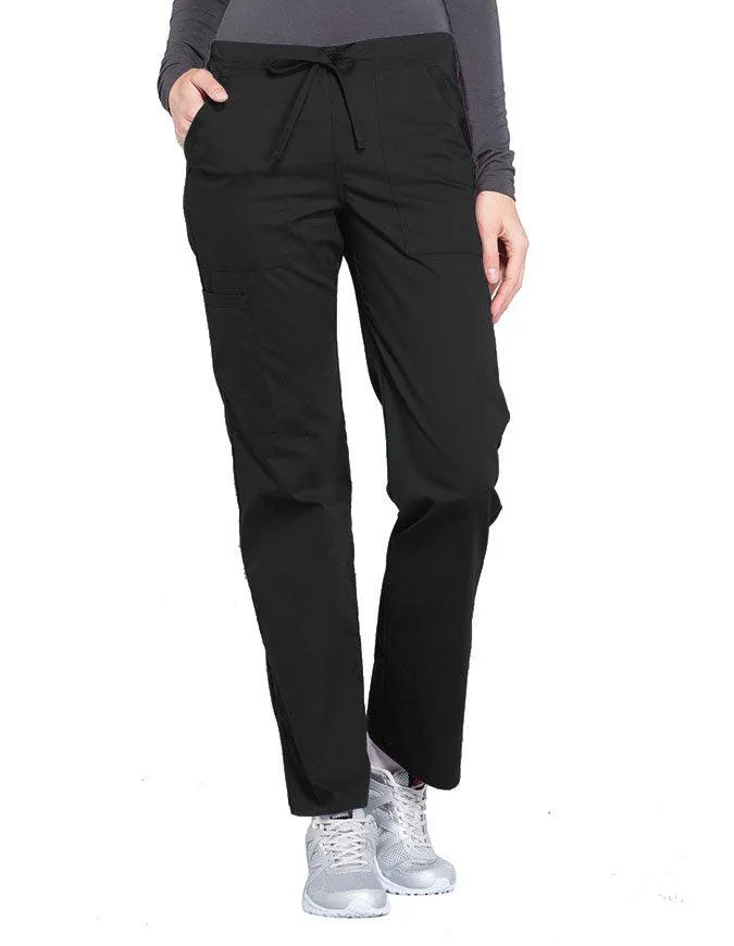 Cherokee Workwear Professionals Women's Drawstring Mid Rise Straight Leg Pant