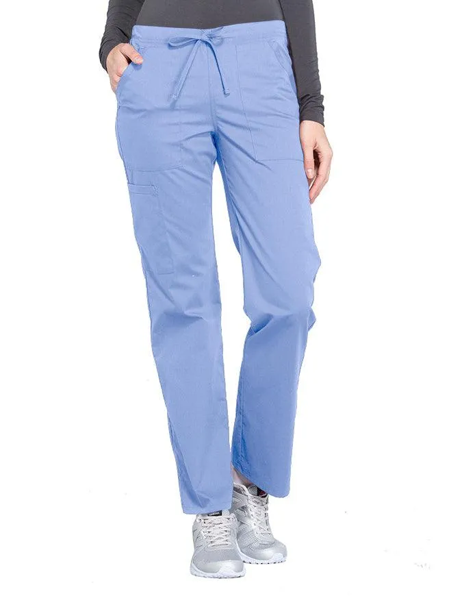 Cherokee Workwear Professionals Women's Drawstring Mid Rise Straight Leg Pant