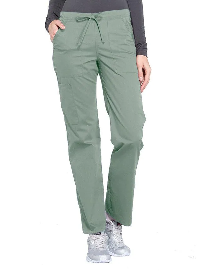 Cherokee Workwear Professionals Women's Drawstring Mid Rise Straight Leg Pant