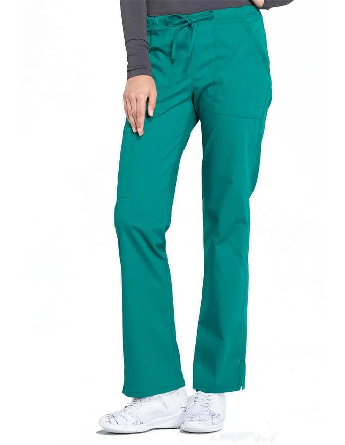 Cherokee Workwear Professionals Women's Drawstring Mid Rise Straight Leg Pant