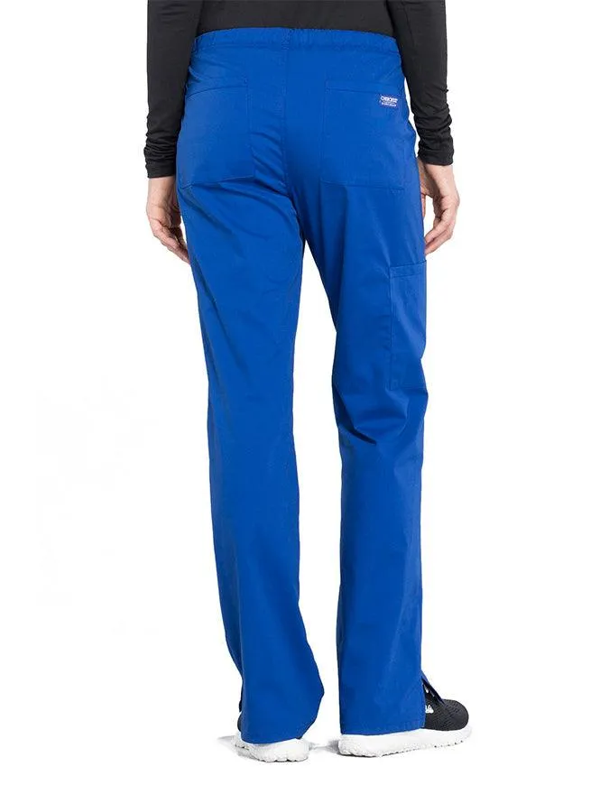 Cherokee Workwear Professionals Women's Drawstring Mid Rise Straight Leg Pant