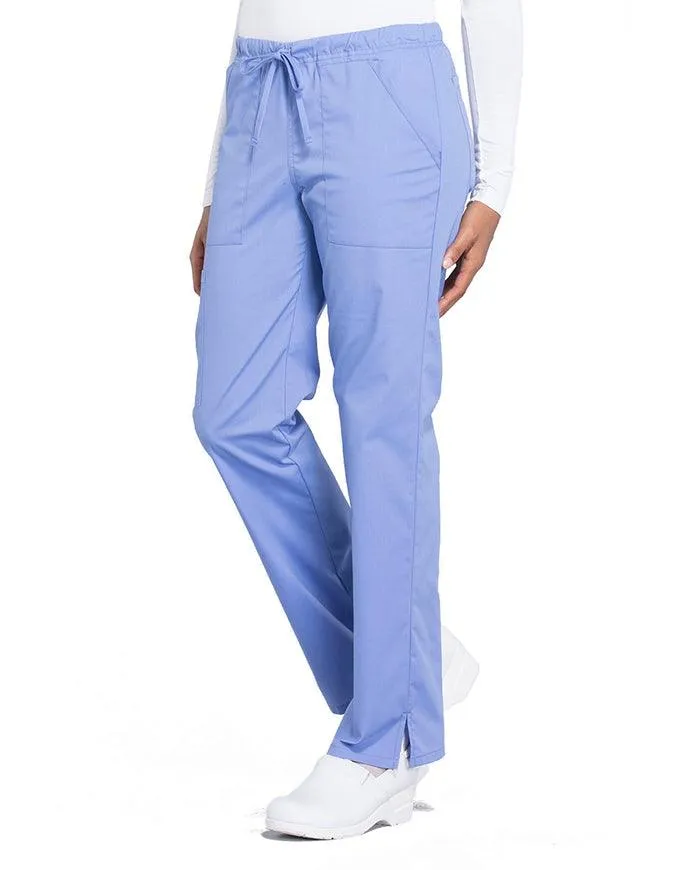 Cherokee Workwear Professionals Women's Drawstring Mid Rise Straight Leg Pant