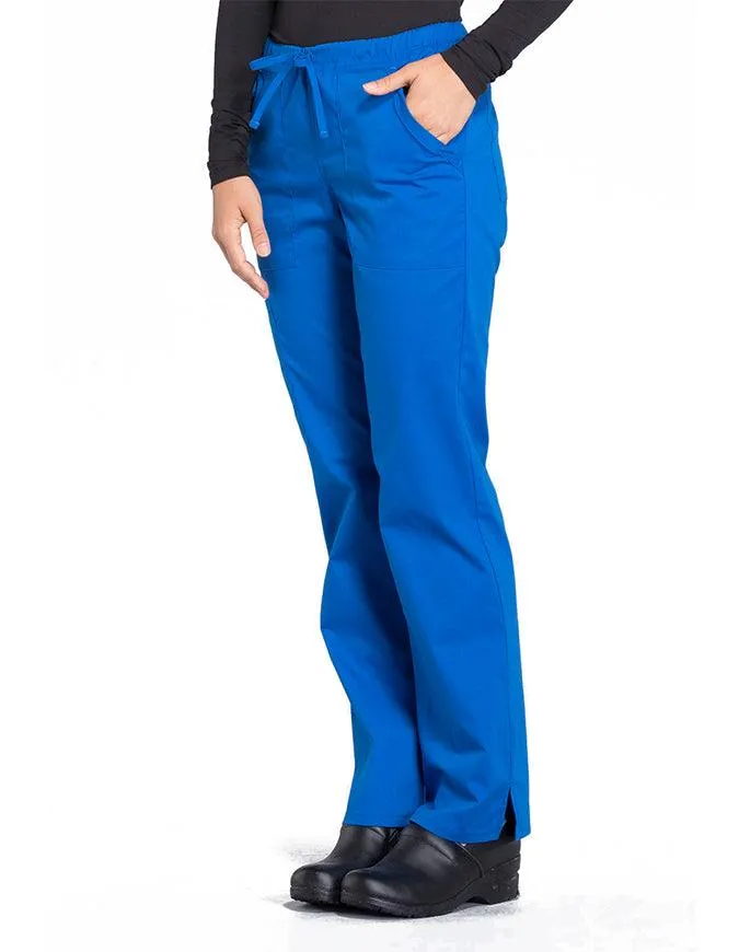 Cherokee Workwear Professionals Women's Drawstring Mid Rise Straight Leg Pant