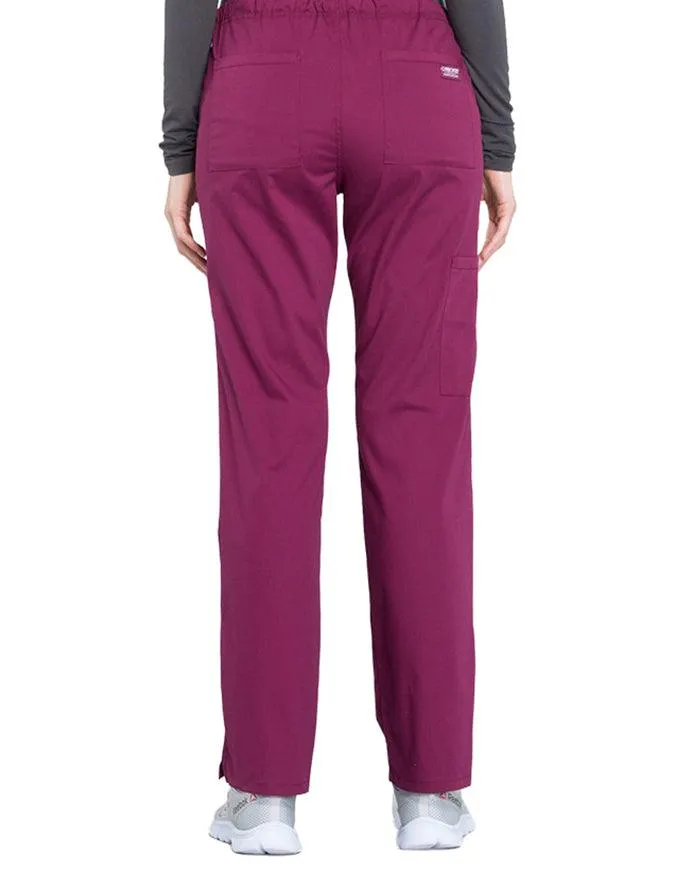 Cherokee Workwear Professionals Women's Drawstring Mid Rise Straight Leg Pant