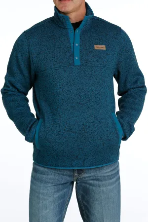 CINCH MEN'S 1/4 ZIP PULLOVER SWEATER - TEAL