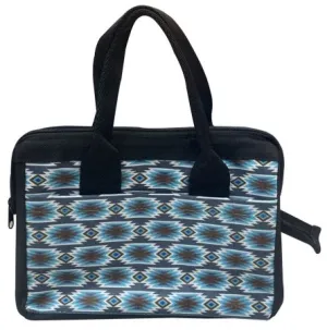 Durable nylon Gray Blue Aztec Print tote bag