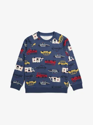 Emergency Vehicle Print Kids Sweatshirt