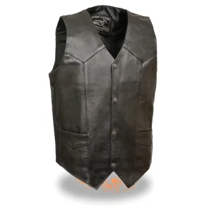 Event Leather EL5310 Men's Classic Snap Front Biker Leather Vest