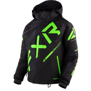 FXR  Child CX Snowmobile Jacket HydrX Thermal Flex F.A.S.T. Black Camo Lime