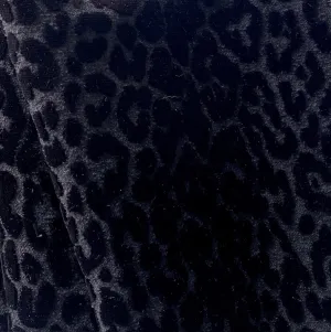 Giambattista Valli Coatweight Ebony Velvet Leopard Silk Blend (Made in Italy)