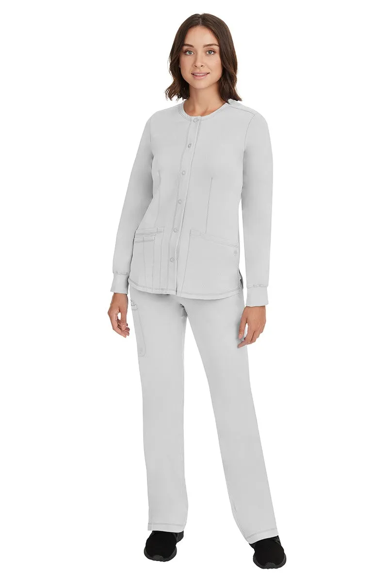 HH-Works Women's Megan Snap Front Scrub Jacket | White