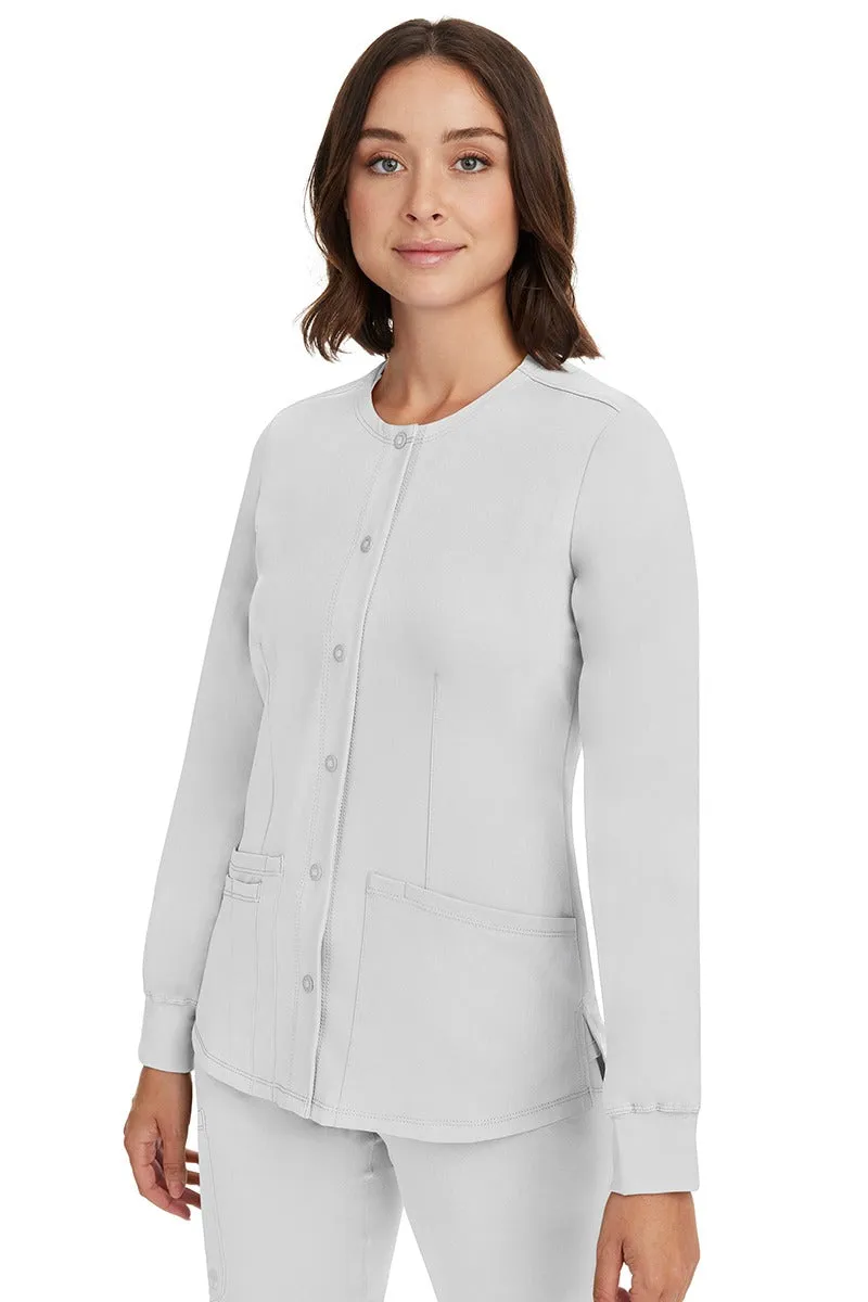 HH-Works Women's Megan Snap Front Scrub Jacket | White