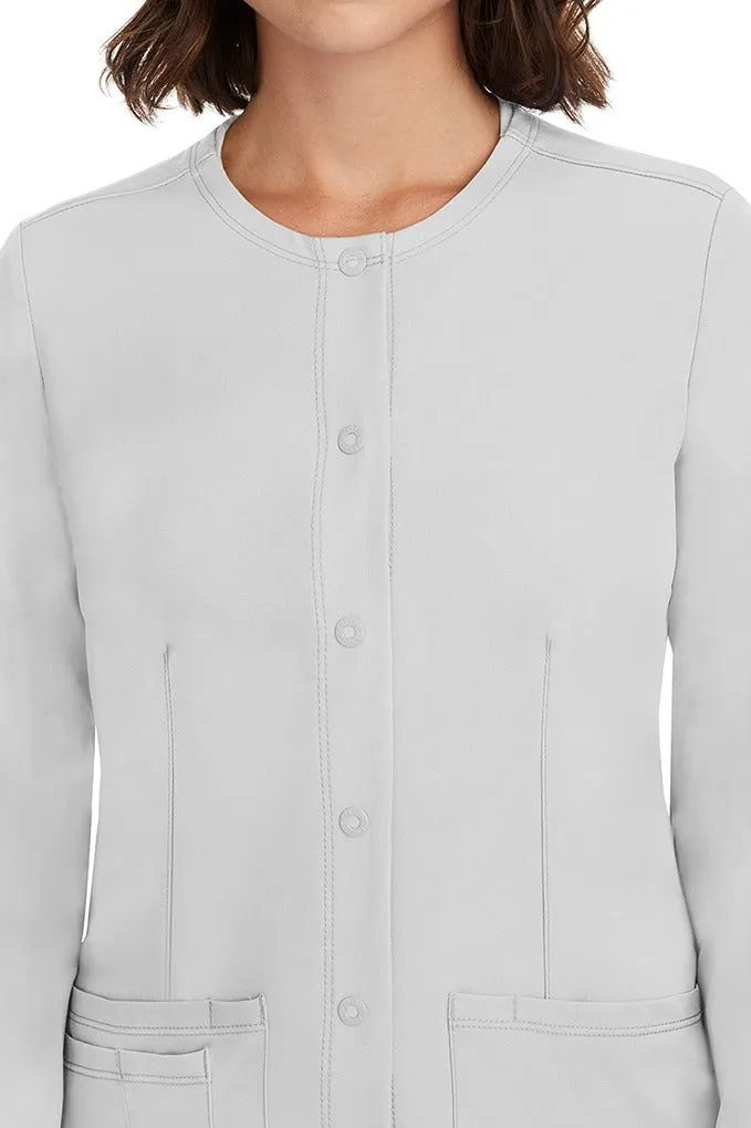 HH-Works Women's Megan Snap Front Scrub Jacket | White