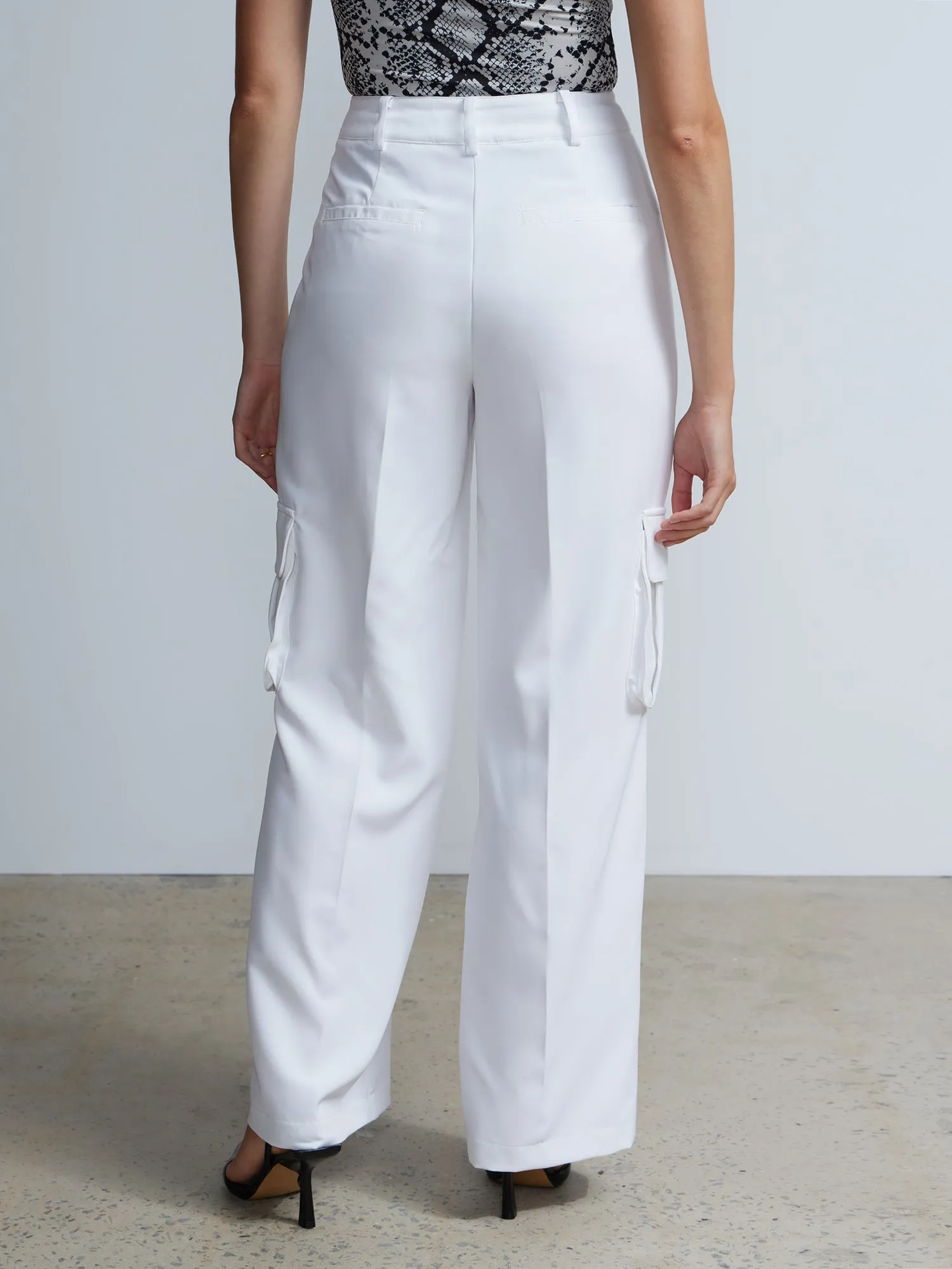 High Waist Soft Twill Cargo Pant