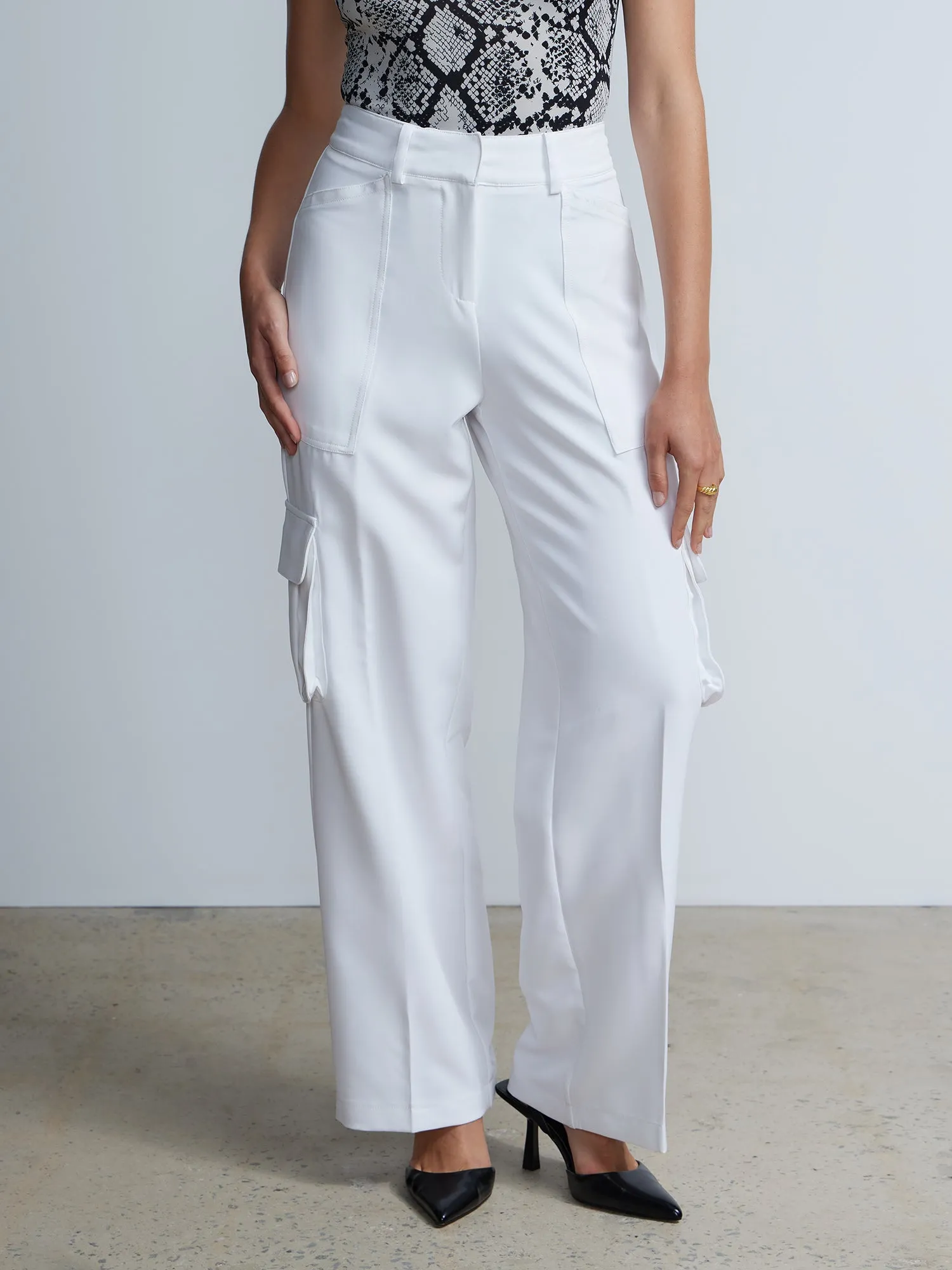 High Waist Soft Twill Cargo Pant