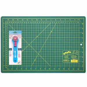 HOBBY Cutting Mat/28mm Rotary Cutter Starter Kit - 12" x 18" (30.5 x 45.7cm)