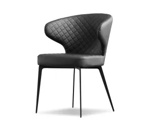 Hug Side Chair - Jet Black Leatherette