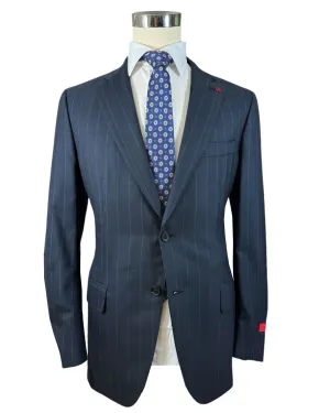 Isaia Suit Midnight Blue Pin Stripe EU 52/ US 42