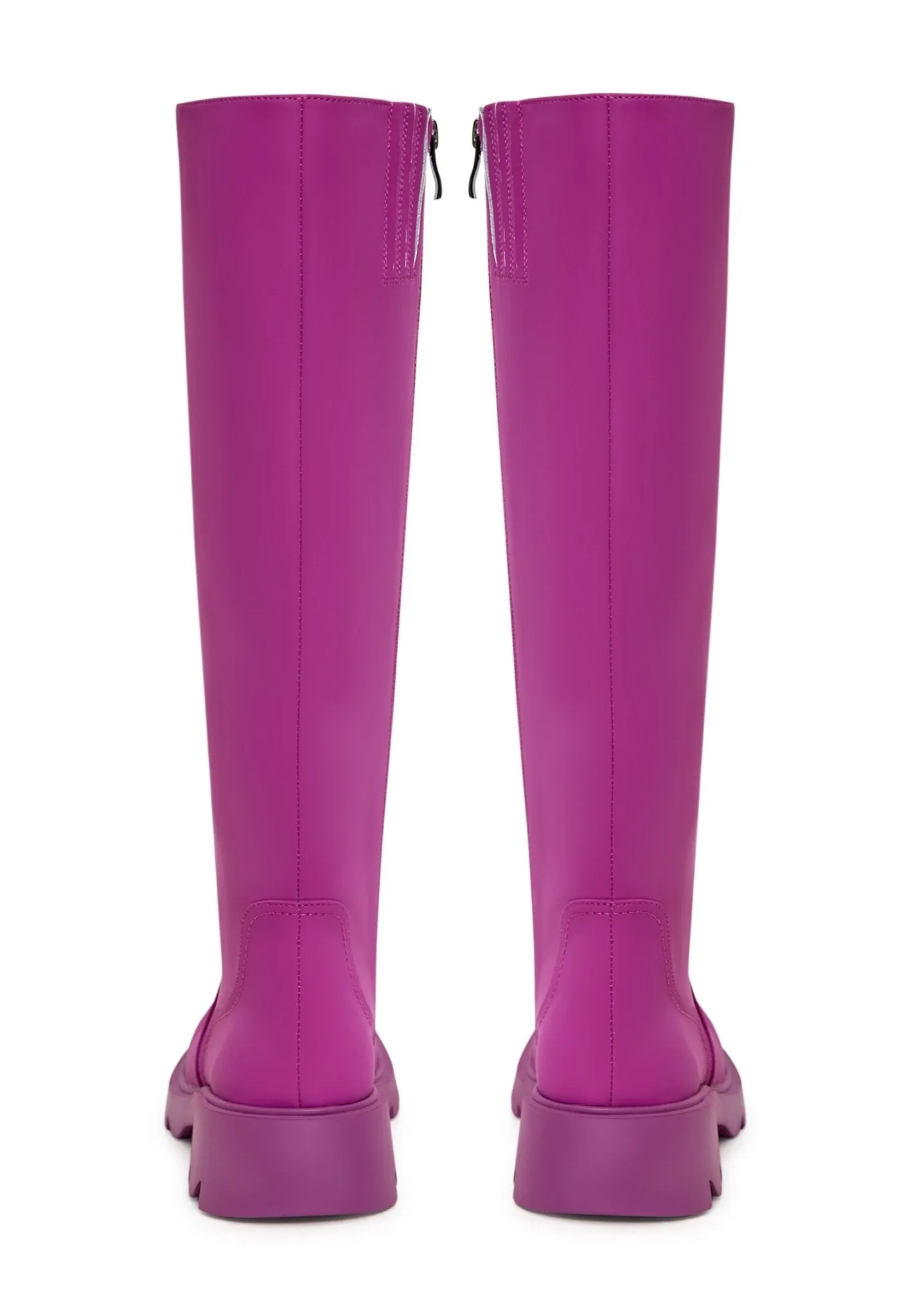 Knee-High Chunky Sole Boots - Pink